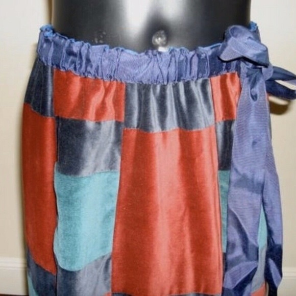 vintage Mr Hank Velvet Patchwork skirt long formal - Picture 14 of 15